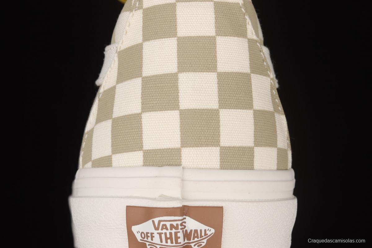 Vans SKate SK8-Hi milk brown plaid high-top professional skateboard shoes VN0A4U169F01