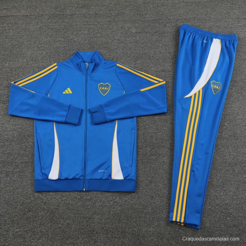 24/25 Boca Juniors Blue Hoodie Full Zipper Jacket +Long Pants