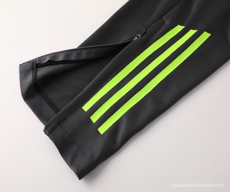 2024 Adidas Deep Grey Half Zipper Jacket +Long Pants