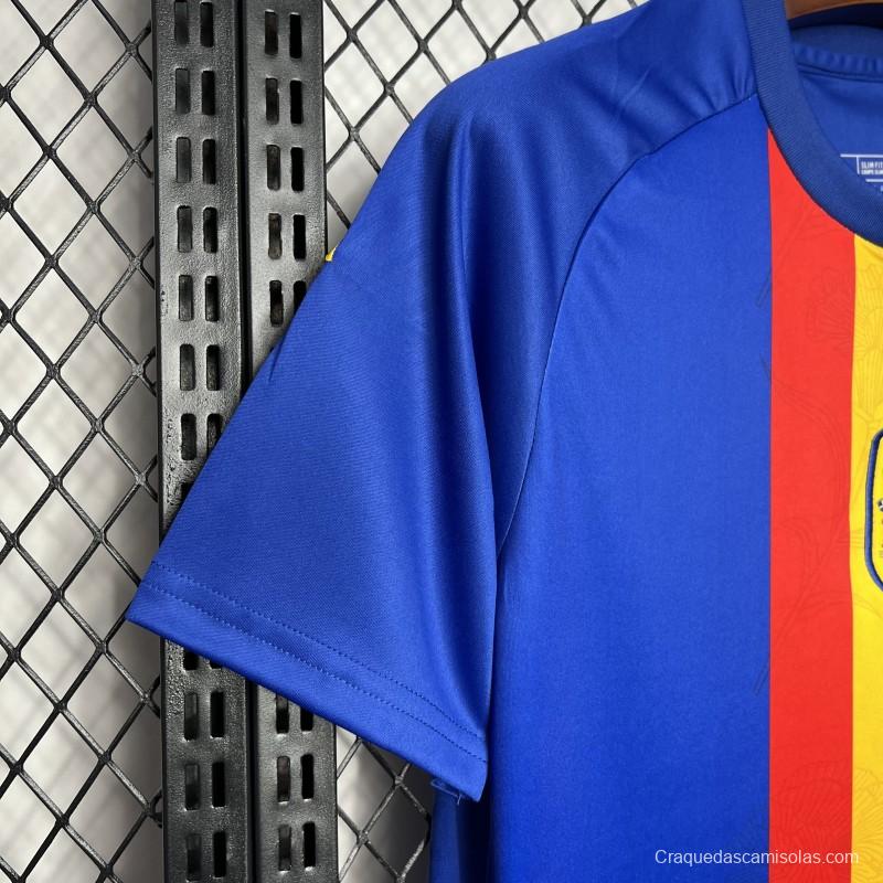 2024 Spain Euro Blue/Red/Yellow Pre-match Training Jersey