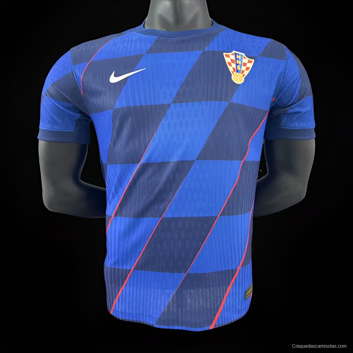 Player Version 2024 Croatia Away Blue Jersey